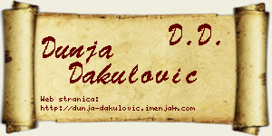 Dunja Dakulović vizit kartica